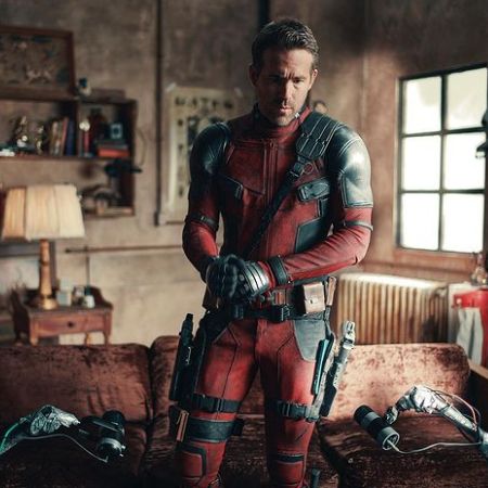Ryan Reynolds in a Deadpool Suit